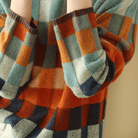 Lavinque Sweater Pull Col Montant Carreaux | Multicolore | Chaleureux et Tendance