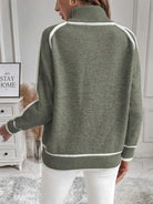 Lavinque Sweater Pull col montant contrasté | Pull | Élégance et confort intemporel