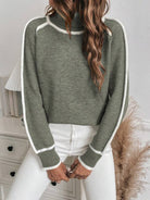 Lavinque Sweater Pull col montant contrasté | Pull | Élégance et confort intemporel