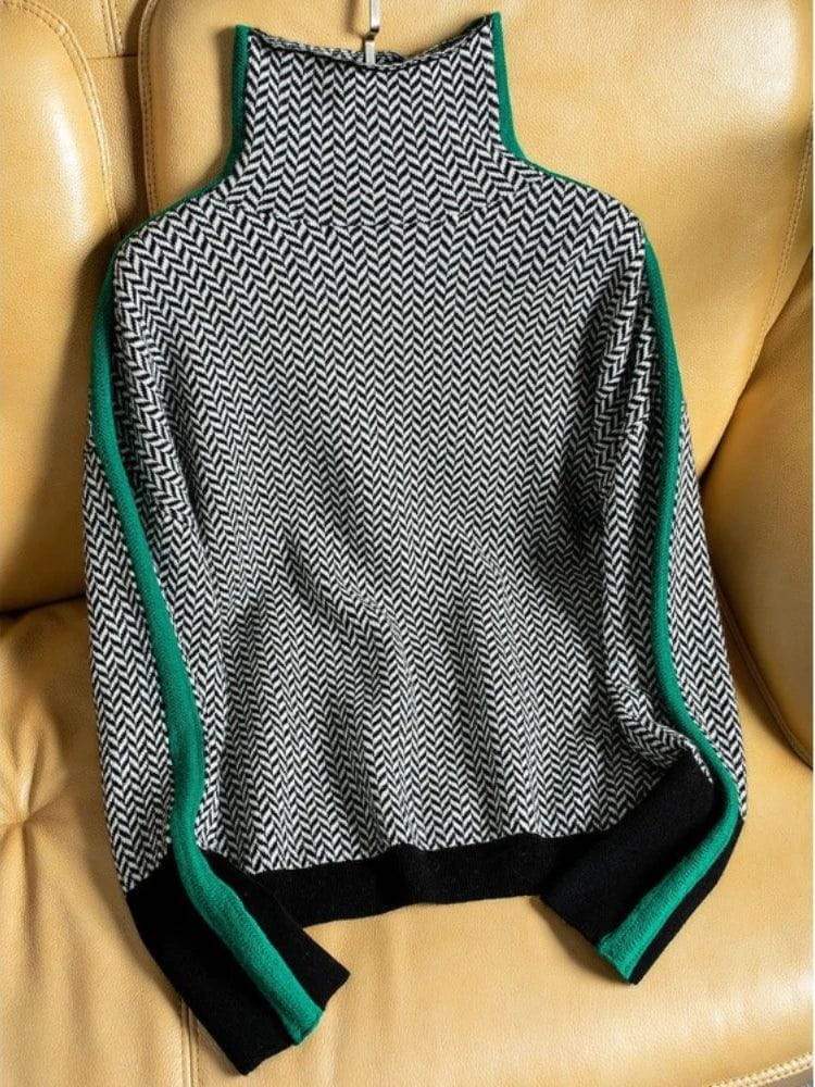 Lavinque Sweater Pull Col Montant | Maille Chaude | Élégant et Moderne
