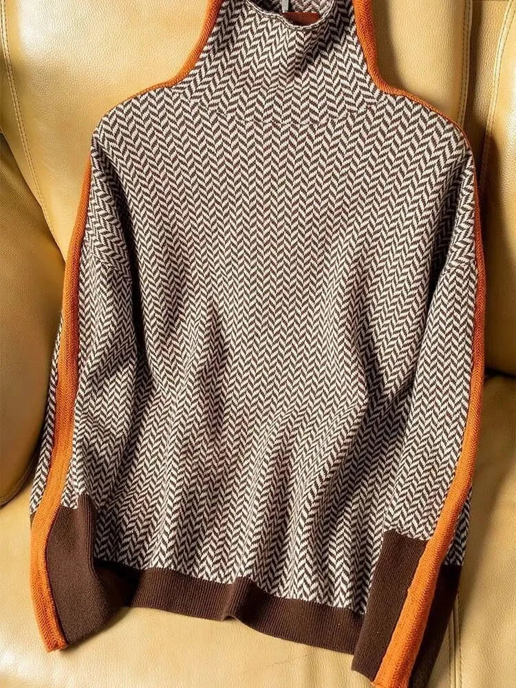 Lavinque Sweater Pull Col Montant | Maille Chaude | Élégant et Moderne