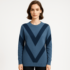 Lavinque Sweater Pull Col Rond Motif V | Tricot Doux | Look Graphique Casual