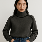 Lavinque Sweater Pull Col Roulé | Camel et Noir | Élégant et Confortable