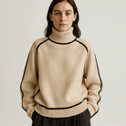 Lavinque Sweater Pull Col Roulé | Camel et Noir | Élégant et Confortable