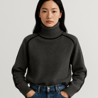 Lavinque Sweater Pull Col Roulé | Camel et Noir | Élégant et Confortable
