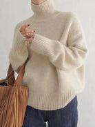 Lavinque Sweater Pull Col Roulé Oversize | Laine & Cachemire | Doux et Élégant