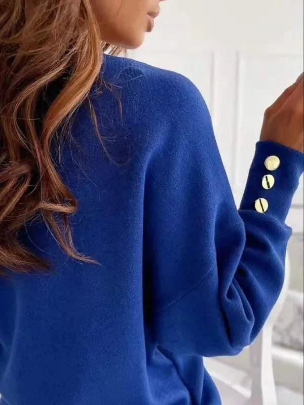 Lavinque Sweater Pull Col V Femme | Élégance et Confort | Détails Boutonnés