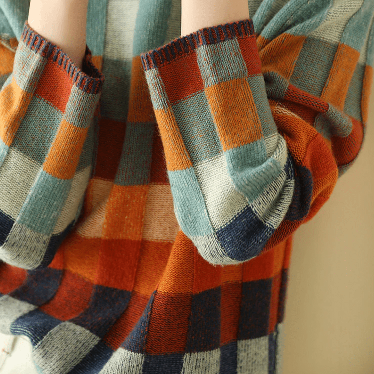 Lavinque Sweater Pull Coloré à Carreaux | Multicolore | Joyeux et Tendance