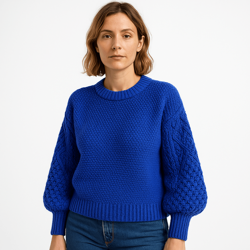 Lavinque Sweater Pull Crème Texturé | Maille Ajourée | Doux et Élégant