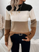 Lavinque Sweater Pull Doux à Rayures Dégradée | | Élégant et Confortable