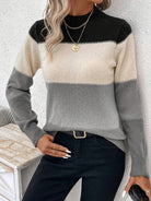 Lavinque Sweater Pull Doux à Rayures Dégradée | | Élégant et Confortable