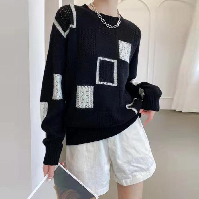 Lavinque Sweater Pull Graphique Géométrique | Maille Douce | Moderne et Confortable
