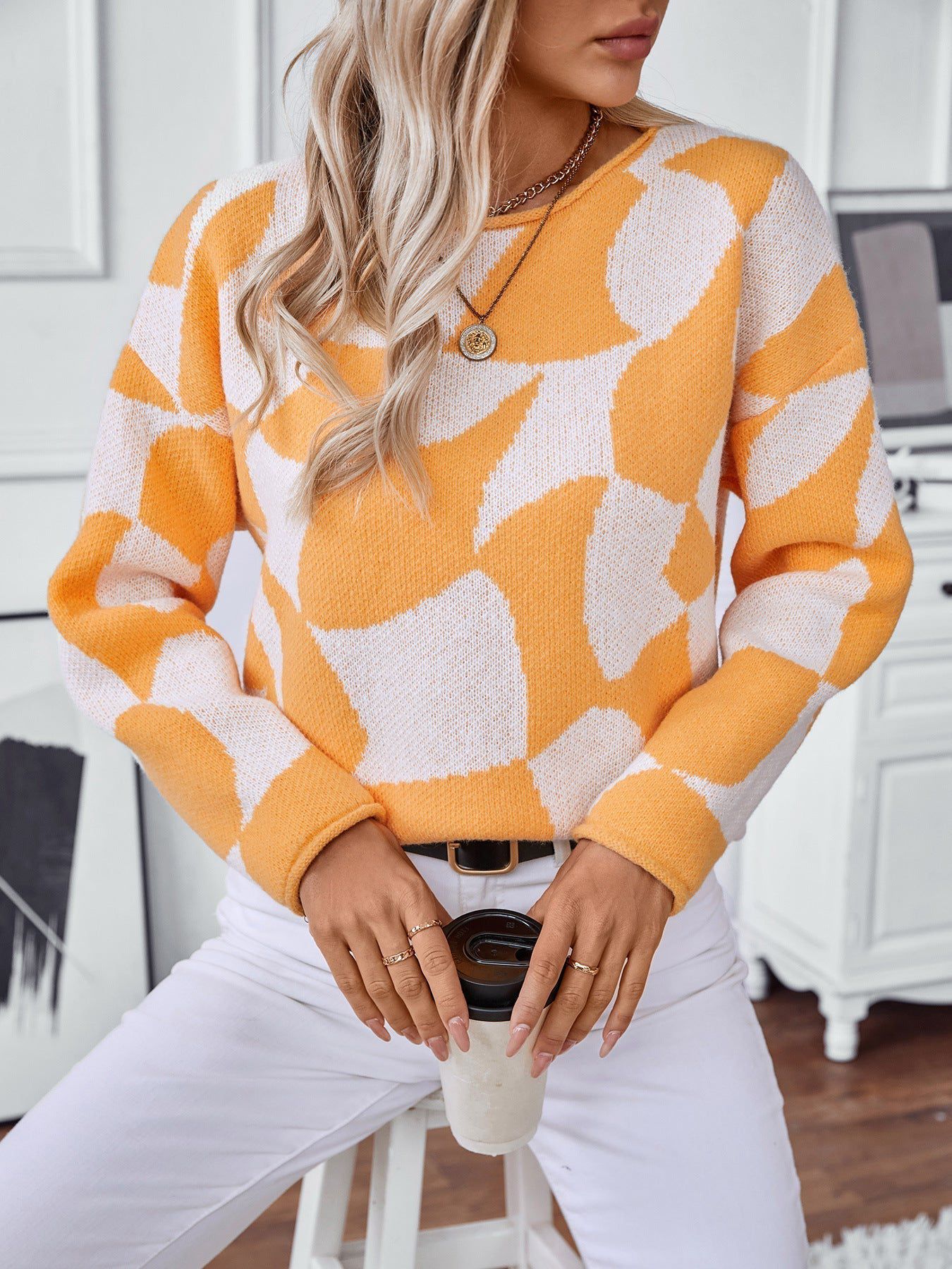 Lavinque Sweater Pull Graphique | Tricot Doux | Confort et Modernité
