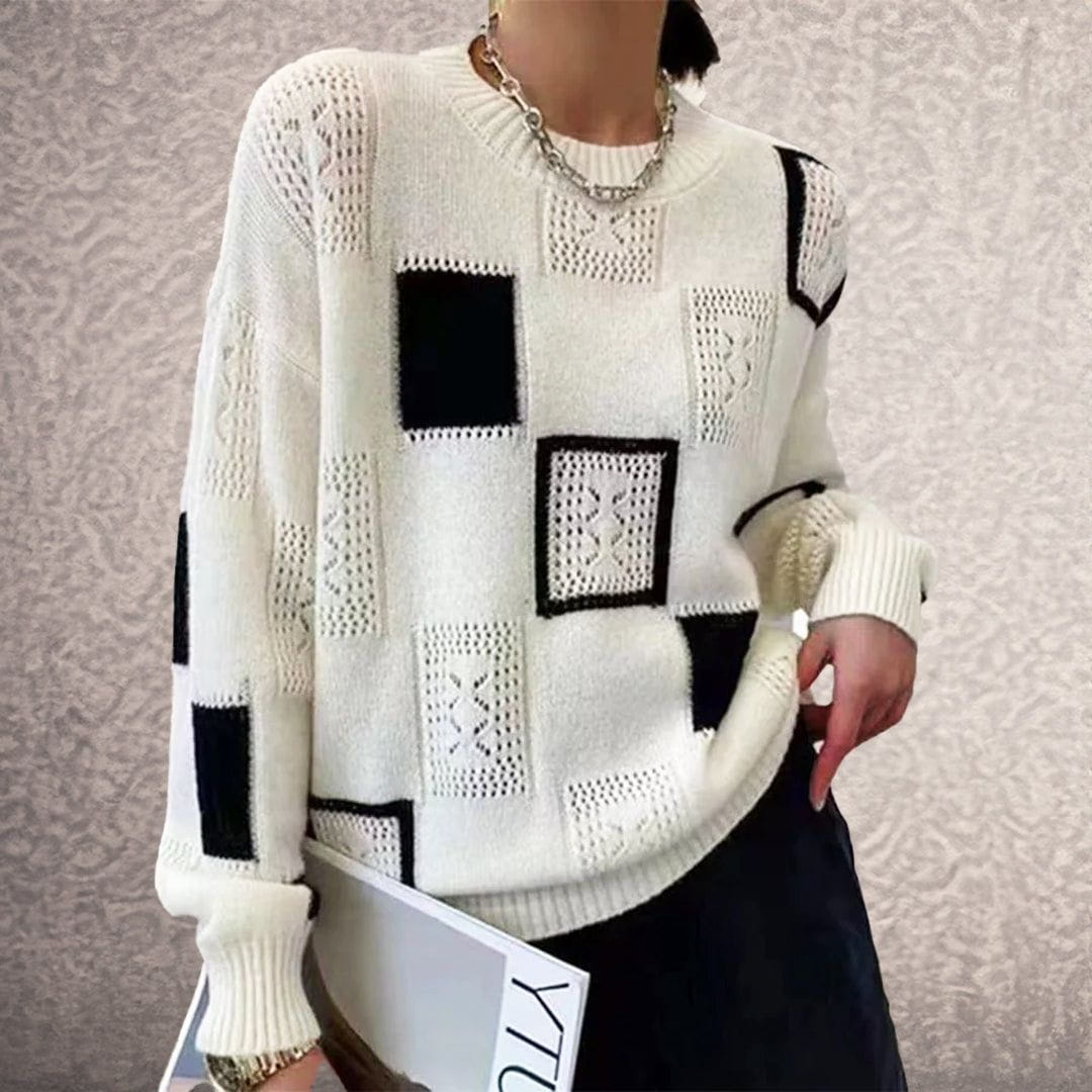 Lavinque Sweater Pull Graphique | Tricot Doux | Style Moderne et Original