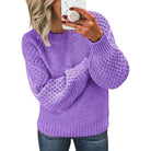Lavinque Sweater Pull Maille | Manches Texturées & Coupe Confortable | Doux & Tendance
