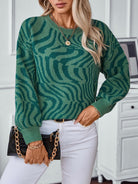 Lavinque Sweater Pull Motif Zébré | Manches Longues | Style Tendance et Confort