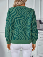 Lavinque Sweater Pull Motif Zébré | Manches Longues | Style Tendance et Confort
