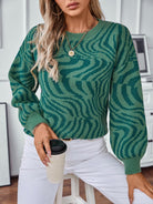Lavinque Sweater Pull Motif Zébré | Manches Longues | Style Tendance et Confort
