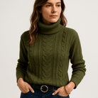 Lavinque Sweater Pull Noir Torsadé | Col Roulé | Intemporel & Élégant