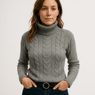 Lavinque Sweater Pull Noir Torsadé | Col Roulé | Intemporel & Élégant