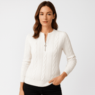 Lavinque Sweater Pull Noir Zippé | Maille Côtelée | Élégant et Polyvalent
