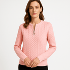 Lavinque Sweater Pull Noir Zippé | Maille Côtelée | Élégant et Polyvalent