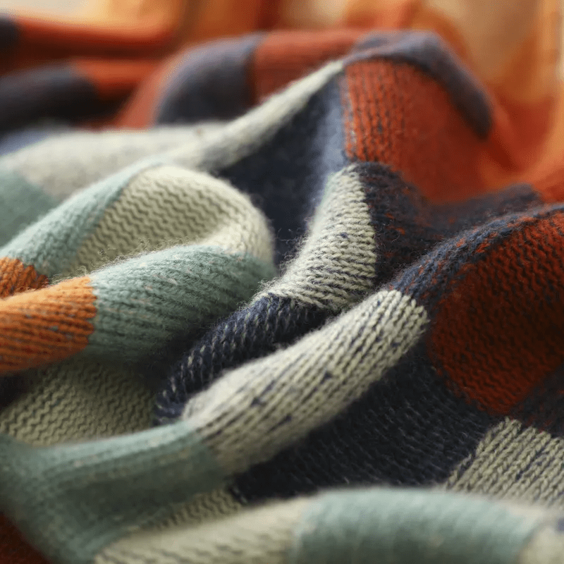 Lavinque Sweater Pull Oversize à Carreaux | Style Rétro | Doux et Confortable