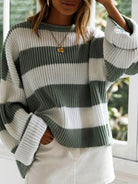 Lavinque Sweater Pull Oversize Femme | Doux et Confortable | Motif Rayé