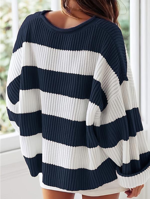 Lavinque Sweater Pull Oversize Femme | Doux et Confortable | Motif Rayé