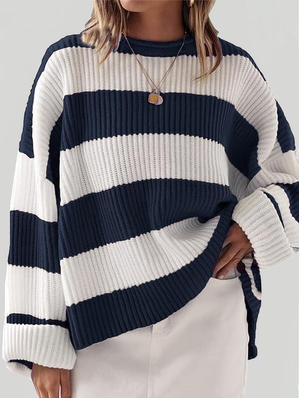 Lavinque Sweater Pull Oversize Femme | Doux et Confortable | Motif Rayé