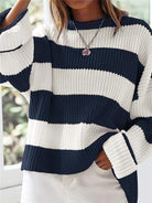 Lavinque Sweater Pull Oversize Femme | Doux et Confortable | Motif Rayé
