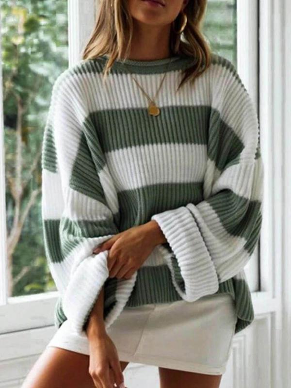 Lavinque Sweater Pull Oversize Femme | Doux et Confortable | Motif Rayé