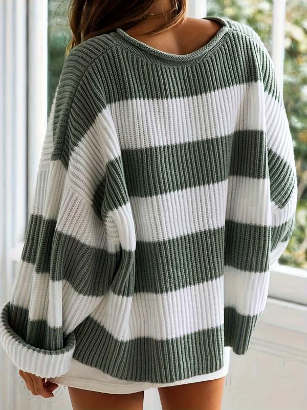 Lavinque Sweater Pull Oversize Femme | Doux et Confortable | Motif Rayé