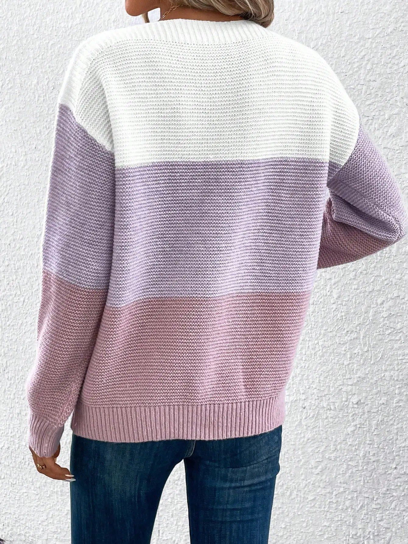 Lavinque Sweater Pull Rayé Dégradé | Tons Neutres | Doux et Élégant