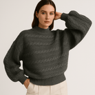 Lavinque Sweater Pull Torsadé Femme | Tricot Texturé | Coupe Ample Élégante