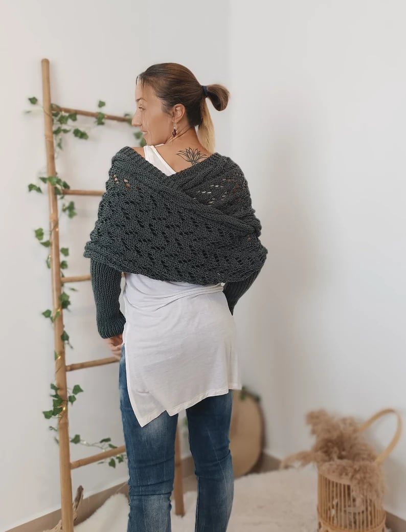 Lavinque Sweater Pull Tricoté Épaules Dénudées | Gris | Doux et Original