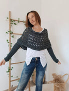 Lavinque Sweater Pull Tricoté Épaules Dénudées | Gris | Doux et Original