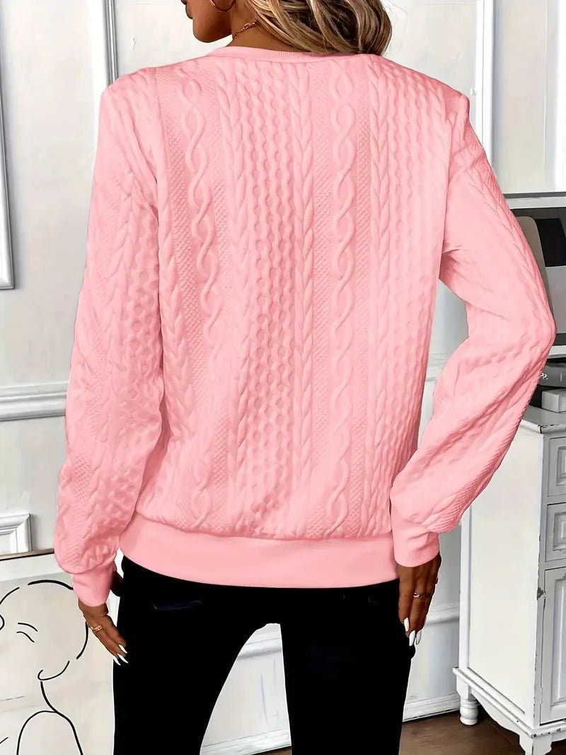 Lavinque Sweater Pull zippé en maille torsadée | Jaune | Chaleureux et tendance