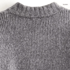 Lavinque Sweater Pull Zippé Oversize Bleu-Gris | Maille Épaisse | Confort & Style
