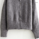 Lavinque Sweater Pull Zippé Oversize Bleu-Gris | Maille Épaisse | Confort & Style