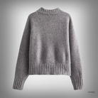 Lavinque Sweater Pull Zippé Oversize Bleu-Gris | Maille Épaisse | Confort & Style