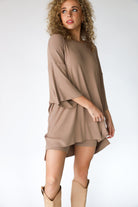 Lavinque Sweater Robe Pull Oversize | Marron | Confort et Élégance Décontractée