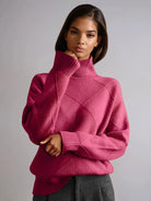 Lavinque Sweater Rose Poudré / S Pull Col Roulé | Beige | Doux et Élégant