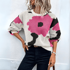 Lavinque Sweater Rose Rouge / S Pull Graphique Coloré | Automne-Hiver | Style Tendance