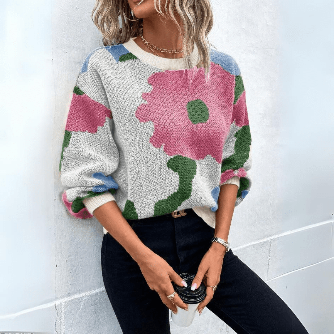 Lavinque Sweater Rose / S Pull Graphique Coloré | Automne-Hiver | Style Tendance