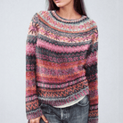 Lavinque Sweater Rose / S Pull Hivernal | Motifs Bohèmes | Chaleur et Style