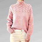 Lavinque Sweater Rose / S Pull Maille Hiver | Col Montant | Chaleur & Élégance