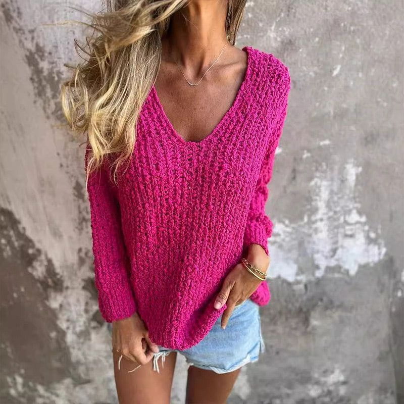 Lavinque Sweater Rose / S Pull Oversize en Tricot | Douceur | Chaleur et Style Décontracté