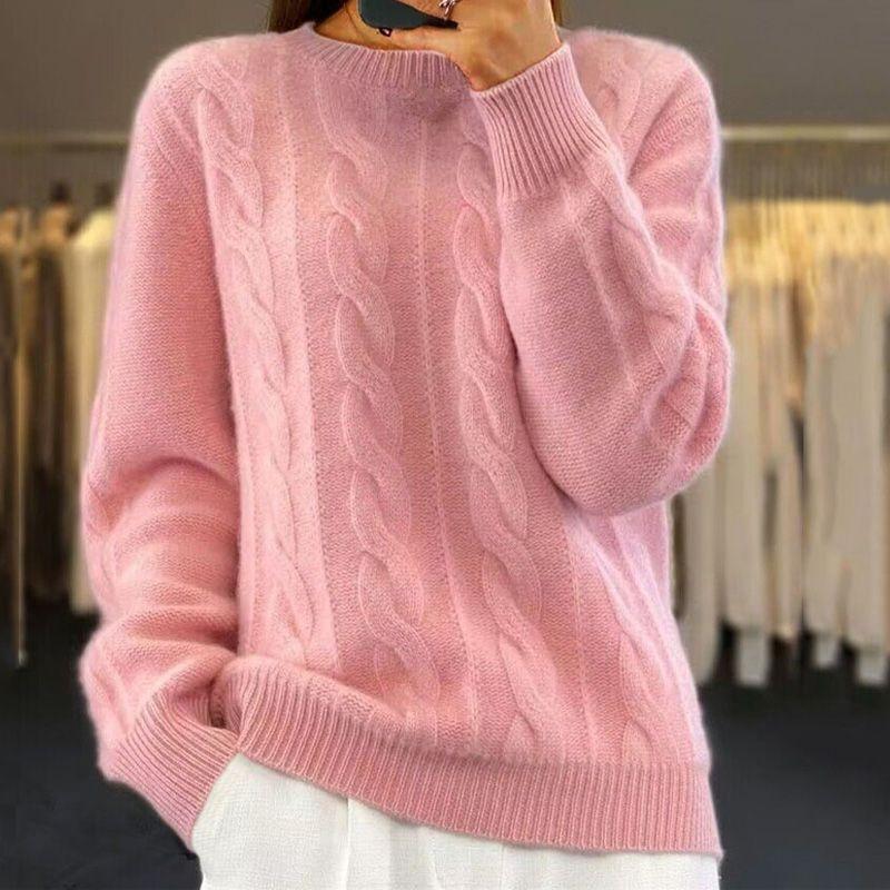 Lavinque Sweater Rose / S Pull Torsadé Classique | Écru | Doux, Intemporel et Confortable