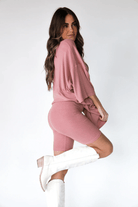 Lavinque Sweater Rose / S Robe Pull Oversize | Marron | Confort et Élégance Décontractée
